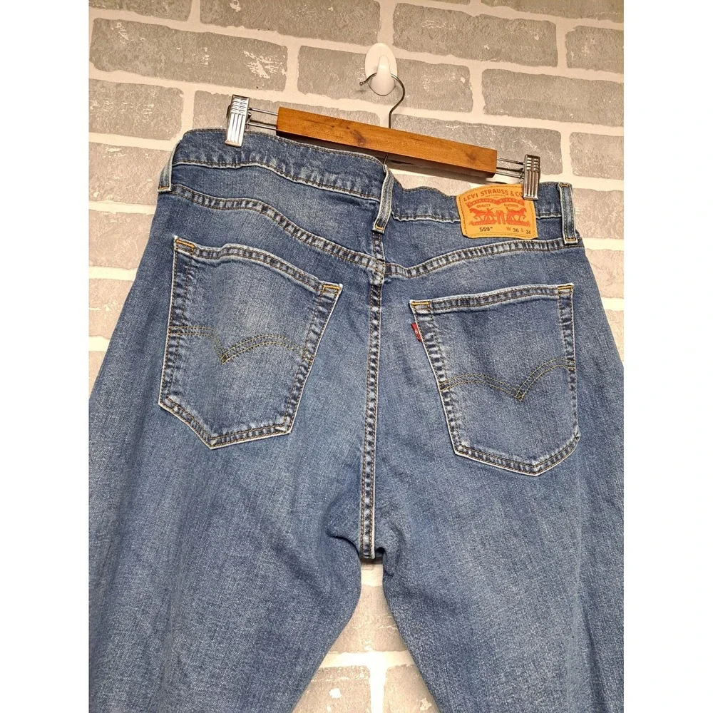 Levis‎ Strauss Mens Straigh Leg Western Blue Jeans Rodeo Ranchero Size 36 X 34L